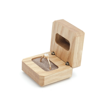 Drewniane pudełko na pierścionek zaręczynowy handmade - DĄB SKANDYNAWSKI MINI