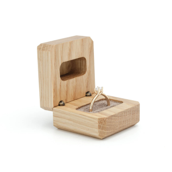 Drewniane pudełko na pierścionek zaręczynowy handmade - DĄB SKANDYNAWSKI MINI