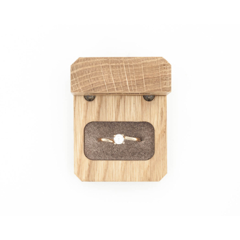Drewniane pudełko na pierścionek zaręczynowy handmade - DĄB SKANDYNAWSKI MINI