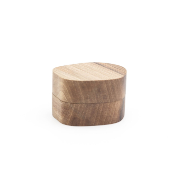 Drewniane pudełko na pierścionek zaręczynowy handmade, - ORZECH OWAL