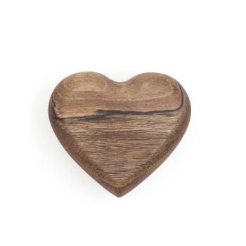 Drewniane pudełko na pierścionek zaręczynowy handmade - SERCE- ORZECH R